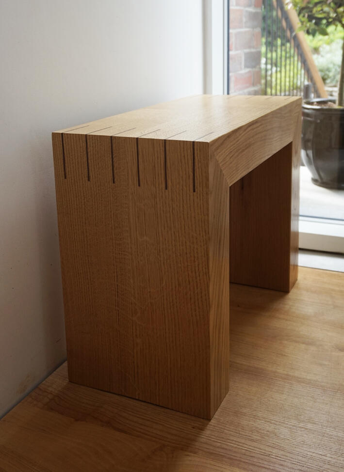 Mitre Bench -Solid Oak mitred seat with splines
