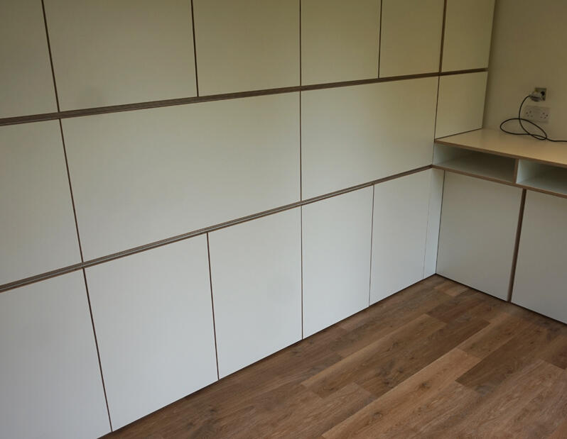 Storage - Contemporary storage units with integrated fold down worktops